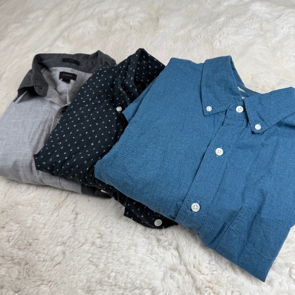 J. Crew Bundle 3 Shirts Men's Button Up Dress Shirts Size Small Slim - Picture 1 of 11